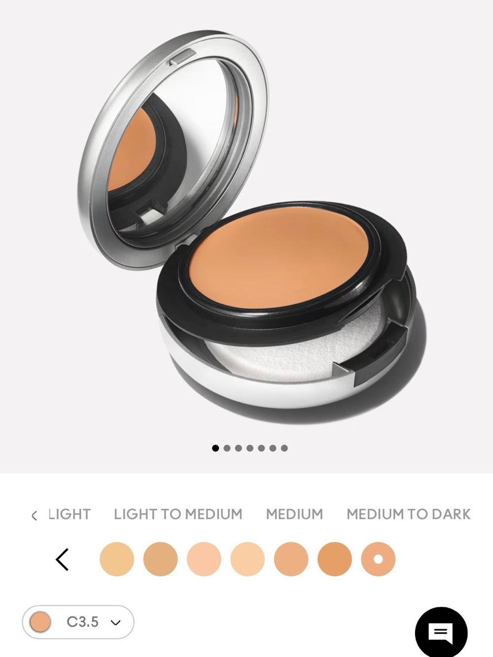 New in Box MAC Studio tech Cream to powder Foundation Compact - Warm Beige (C3.5